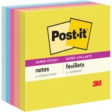 Post-it Super Sticky Note Pads - Summer Joy Color Collection - 3" x 3" - Square - 90 Sheets per Pad - Citron, Papaya Fizz, Power Pink, Washed Denim, Fresh Mint - Sticky, Recyclable - 1 Pack