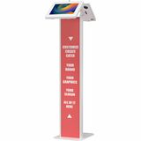 CTA Digital Dual Enclosure Locking Floor Stand Kiosk with Customized Graphic Insert (White)