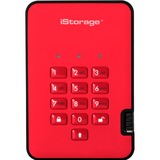 iStorage diskAshur2 8 TB Portable Rugged Solid State Drive - 2.5" External - Red - TAA Compliant