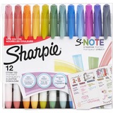 Sharpie S-Note Creative Markers - Broad Marker Point - Chisel Marker Point Style - Assorted - 12 / Pack