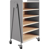 Safco Whiffle Typical 3 Double 48" - 4 Shelf - 4 Casters - Laminate, High Pressure Laminate (HPL), Particleboard, Polyvinyl Chloride (PVC) - x 48" Height - Gray