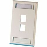 Ortronics Single Gang Keystone Faceplate, 2 Port, WM Ivory - 2 x Total Number of Socket(s) - 1-gang...
