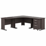 Bush Business Furniture Studio A 83W Large Corner Desk with 3-Drawer Mobile File Cabinet