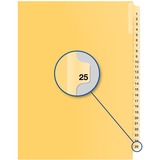 Davis Index Divider - 1/25 - Digit - 25 - 8.50" Divider Width x 11" Divider Length - Buff Divider - 25 / Pack