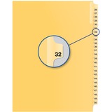 Davis Index Divider - Printed Tab(s) - 1/25 - Digit - 32 - 8.50" Divider Width x 11" Divider Length - Buff Divider - 25 / Pack