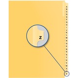 Davis Index Divider - Printed Tab(s) - 1/26 - Alphabet - Z - 8.50" Divider Width x 11" Divider Length - 25 / Pack