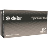 Stellar Examination Gloves - Small Size - Vinyl - Black - Disposable - For Examination