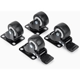 Image of Rocstor Heavy Duty Casters for Racks/Cabinets/Enclosures, Set of 4 Universal M6 2-inch Caster Wheels Kit - 2 Wheels Locking - 50x73mm Pattern Casters - Swivel - Set of 4 replacement casters (M6 2-inch) for server rack - Bolt Pattern: 50 x 73 mm; Wheel Size: 2.87in x 2in; Steel/Plastic - Heavy duty caster wheels support stationary max. 220lb/Rolling max. 100lb - Lifetime Warranty - 2" CASTERS