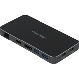 VisionTek VT350 Portable USB-C Docking Station with Power Passthrough - for Notebook/Smartphone/Monitor - 100 W - USB Type C - 2 Displays Supported - 4K, Full HD - 3840 x 2160, 1920 x 1080 - 2 x USB 3.0 - 1 x USB 3.1 Type-C Ports - 2 x USB Type-A Ports - USB Type-A - 1 x USB Type-C Ports - USB Type-C - 1 x RJ-45 Ports - Network (RJ-45) - HDMI - DisplayPort - Wired - Gigabit Ethernet - Windows, macOS, ChromeOS - Portable