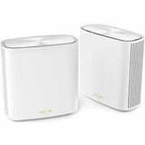 Asus ZenWiFi XT9 XT9 (W-2-PK) Wi-Fi 6 IEEE 802.11ax Ethernet Wireless Router - Tri Band - 2.40 GHz ISM Band - 5 GHz UNII Band - 6 x Antenna(6 x Internal) - 975 MB/s Wireless Speed - 3 x Network Port - 1 x Broadband Port - USB - 2.5 Gigabit Ethernet - VPN Supported