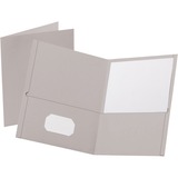 Oxford Letter Pocket Folder - 8 1/2" x 11" - 150 Sheet Capacity - 2 Internal Pocket(s) - Cardboard - Gray - 25 / Pack