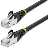 StarTech.com 6ft CAT6a Ethernet Cable, Black Low Smoke Zero Halogen (LSZH) 10 GbE 100W PoE S/FTP Snagless RJ-45 Network Patch Cord - 6ft Black Low Smoke Zero Halogen (LSZH) Shielded CAT6A Ethernet Cable - 10GbE Multi Gigabit 1/2.5/5/10Gbps - 100W PoE++ - 27 AWG 100% Copper Stranded Wire - Snagless 4 pair S/FTP RJ45 Network Patch Cord, ETL Verified, ANSI/TIA-568.2-D Category 6A