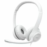 Logitech H390 USB-A Computer Headset - Stereo - USB Type A - Wired - 32 Ohm - 20 Hz - 20 kHz - Over-the-head - Binaural - Circumaural - 6.2 ft Cable - Noise Cancelling, Bi-directional Microphone - Off White