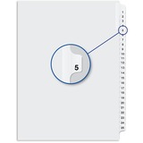 Davis Index Divider - Printed Tab(s) - 1/25 - Digit - 5 - 8.50" Divider Width x 11" Divider Length - White Divider - 25 / Pack