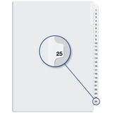 Davis Index Divider - Printed Tab(s) - 1/25 - Digit - 25 - 8.50" Divider Width x 11" Divider Length - White Divider - 25 / Pack