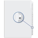 Davis Index Divider - Printed Tab(s) - 1/25 - Digit - 20 - 8.50" Divider Width x 11" Divider Length - White Divider - 25 / Pack