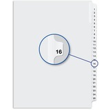 Davis Index Divider - Printed Tab(s) - 1/25 - Digit - 16 - 8.50" Divider Width x 11" Divider Length - White Divider - 25 / Pack