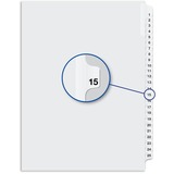 Davis Index Divider - Printed Tab(s) - 1/25 - Digit - 15 - 8.50" Divider Width x 11" Divider Length - White Divider - 25 / Pack