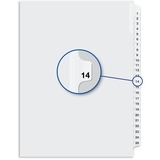 Davis Index Divider - Printed Tab(s) - 1/25 - Digit - 14 - 8.50" Divider Width x 11" Divider Length - White Divider - 25 / Pack