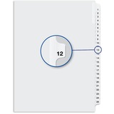 Davis Index Divider - Printed Tab(s) - 1/25 - Digit - 12 - 8.50" Divider Width x 11" Divider Length - White Divider - 25 / Pack