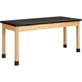 Diversified Spaces PerpetuLab Wooden Leg Science Table with Plain Apron