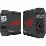 Asus ROG Rapture GT6(W-2-PK) Wi-Fi 6 IEEE 802.11a/g/n/ac/ax Ethernet Wireless Router - Dual Band - 9 x Antenna(9 x Internal) - 1.22 GB/s Wireless Speed - 3 x Network Port - 1 x Broadband Port - USB - 2.5 Gigabit Ethernet - VPN Supported - Desktop