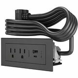 Wiremold radiant FPC USB A/C, 10FT, BK 2 TR OL, 2 USB Charging Ports - 125 V AC / 15 A Rectangular...