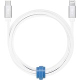 Blu Element Braided Charge/Sync USB-C to Lightning 4ft White - 4 ft Lightning/USB-C Data Transfer Cable for Car Charger, Wall Charger, USB Device, iPhone, iPad, iPod - First End: 1 x Lightning - Male - Second End: 1 x USB 2.0 Type C - Male - White