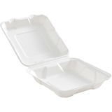 Eco Guardian 8" x 8" x 3" Fibre Hinged Lid Containers - Microwave Safe - Sugarcane Fiber Body - 50 / Pack