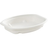 Eco Guardian 12 oz Oval Fiblre Compostable Containers - Microwave Safe - Sugarcane Fiber Body - Oval - 50 / Pack