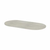 Heartwood Table Top - Winter White Racetrack Top x 1" Table Top Thickness - Thermofused Laminate (TFL), Wood Grain Top Material