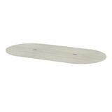 Heartwood Table Top - Winter White Racetrack Top - 1" Table Top Thickness - Thermofused Laminate (TFL), Wood Grain Top Material