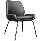 Horizon A302 Side Chair - Black Bonded Leather Seat - Black Bonded Leather Back - Foam