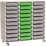 MITYBILT Storage Rack - 38.8" Height x 43.5" Width x 18.8" Depth - Lockable Casters, Swivel Casters, Shatter Proof, Easy to Clean - Maple