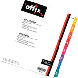 Novexco Index Divider - Printed Tab(s) - Digit - 1-8, Table of Contents - 8.50" Divider Width x 11" Divider Length - 1 Each
