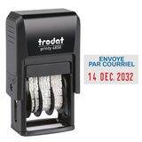 Self-inking Stamp - French - Date Stamp - ENVOYE PAR COURRIEL - 12 Year Band - Blue, Red - Recycled - 1 Each