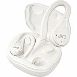 JVC HA-EC25T-W True Wireless Fitness Series Earphones - White - Stereo - True Wireless - Bluetooth - 32.8 ft - 16 Ohm - 20 Hz - 20 kHz - Earbud, Behind-the-ear - Binaural - In-ear - White