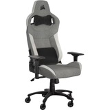 Corsair T3 RUSH Fabric Gaming Chair (2023) - Grey/White - For Gaming - Fabric, Nylon, Memory Foam - White, Gray
