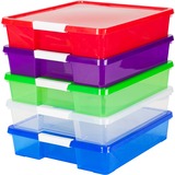 Storex Stackable Craft Box - 3" Height x 14" Width14" Length - Stackable - Assorted Bright - 1 Each
