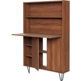 Nexera Secretary Desk - Laminated Top - Assembly Required - Walnut - Melamine Top Material - 1 Each