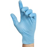 Stellar Vitridex Examination Gloves - Medium Size - For Right/Left Hand - Polyvinyl Chloride (PVC), Nitrile - Blue - Non-sterile, Powder-free, Latex-free, Beaded Cuff - For Examination, Dental, Veterinary, Laboratory, Food Service, Emergency Medical Service (EMS), Tattoo Studio, Beauty Salon, Cosmetology, Healthcare Working - 100 / Box - 4 mil (0.10 mm) Thickness - 9.50" (241.30 mm) Glove Length