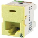 Ortronics Clarity 6 TracJack, T568A/B, 180 degree, Lt Yellow - 1 x RJ-45 Network - Female - Light...