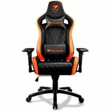 COUGAR Armor S Gaming Chair - For Gaming - PVC Leather, Foam, Steel, Iron - Orange, Black