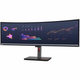 Lenovo ThinkVision P49W-30 49" Class Dual Quad HD (DQHD) Curved Screen LED Monitor - 32:9 - Raven Black - 49" Viewable - In-plane Switching (IPS) Technology - WLED Backlight - 5120 x 1440 - 1.07 Billion Colors - 350 cd/m� - 4 ms - Speakers - HDMI - DisplayPort - USB Hub, KVM Switch