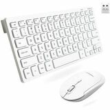 Macally RFCOMPACTWCB Keyboard & Mouse Combos Macally Keyboard & Mouse - Usb Type A Scissors Wireless Rf 2.40 Ghz Keyboard - 78 Key - White - Usb  701107500850
