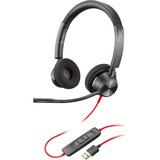 Poly Blackwire 3325-M Headset - Stereo - USB Type A, Mini-phone (3.5mm) - Wired - 32 Ohm - 20 Hz - 20 kHz - On-ear - Binaural - Open - 7.1 ft Cable