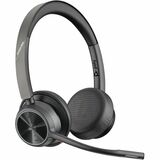 Poly Voyager 4320 Microsoft Teams Certified USB-C Headset +BT700 dongle - Siri, Google Assistant - Stereo - Wireless - Bluetooth - 298.6 ft - 20 Hz - 20 kHz - On-ear, Over-the-head - Binaural - Supra-aural - 4.9 ft Cable - MEMS Technology, Electret Condenser, Noise Cancelling Microphone - Black