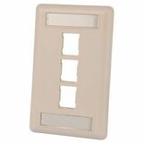 Ortronics HDJ 3 Port Single Gang Faceplate With Label Field - 3 x Total Number of Socket(s) -...
