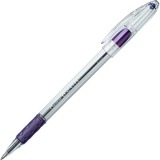 Pentel R.S.V.P. Ballpoint Stick Pens - Fine Pen Point - 0.7 mm Pen Point Size - Refillable - Violet - Clear Barrel - 1 Each