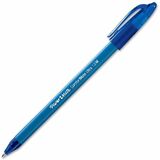 Paper Mate ComfortMate Triangular Ink Pens - Medium Pen Point - Blue - Blue Rubber Barrel - 1 Dozen